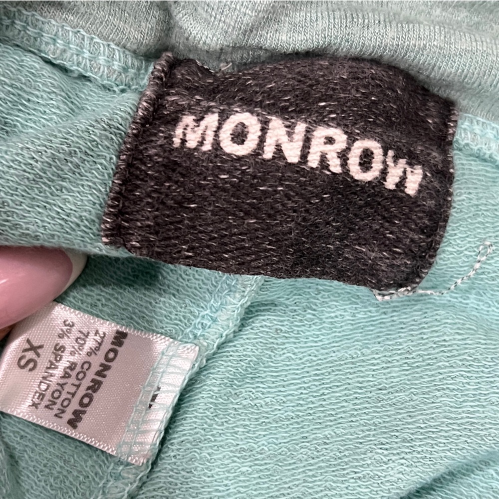 Monrow Light Green Soft skinny sweatpants